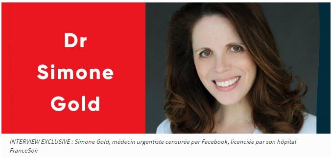 You are currently viewing INTERVIEW EXCLUSIVE : Simone Gold, médecin urgentiste censurée par Facebook, licenciée – FRANCE SOIR
