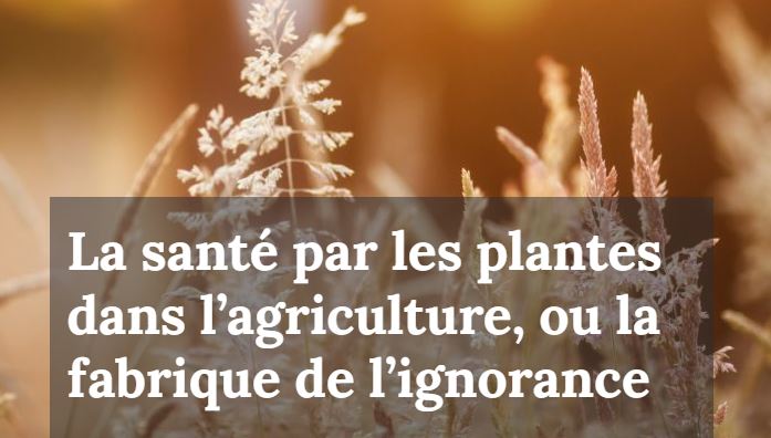 Lire la suite à propos de l’article La santé par les plantes dans l’agriculture, ou la fabrique de l’ignorance –  Sciences-critiques.fr